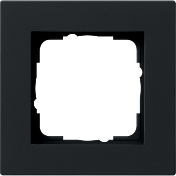 Gira E2 cover frame for flat installation black matt , 1-gang