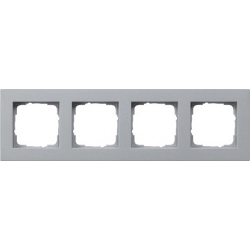Gira E2 cover frame for flat installation colour aluminium , 4-gang