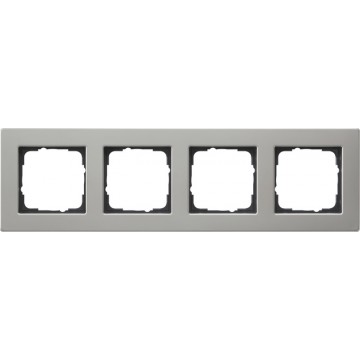 Gira E2 cover frame for flat installation stainless steel , 4-gang