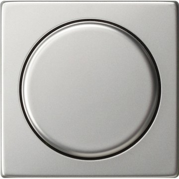 System 55 Cover with button for dimmer and electronic potentiometer, stainless steel