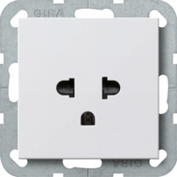 Socket outlet with protective contact EURO-US 16 A 250 V~, pure white glossy