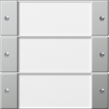 Rocker set, 3-gang with inscription space, clear / stainless steel