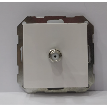 TV outlet (1gang F-type connector) Pure White Glossy