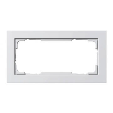 Gira E2 cover frame pure white glossy, 2-gang without crossbar (Art# 1002 29)